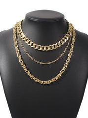 3pcs Simple Link Chain Necklace