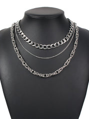 3pcs Simple Link Chain Necklace