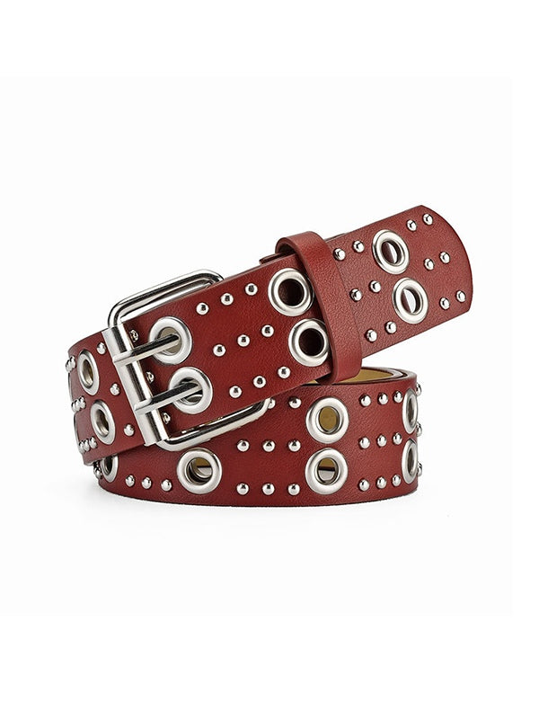 Punk Rivet Design Eyelet Buckle Belt