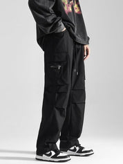 Men's Ruched Vintage Straight Cargo Pants