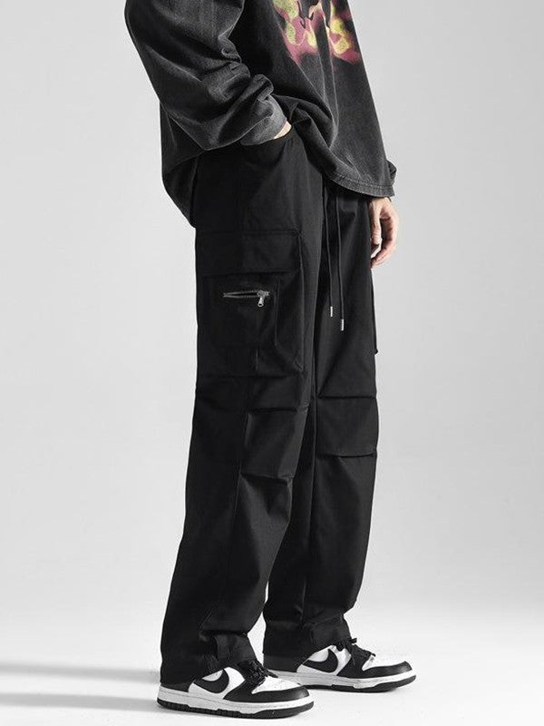 Men's Ruched Vintage Straight Cargo Pants