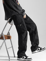 Men's Ruched Vintage Straight Cargo Pants