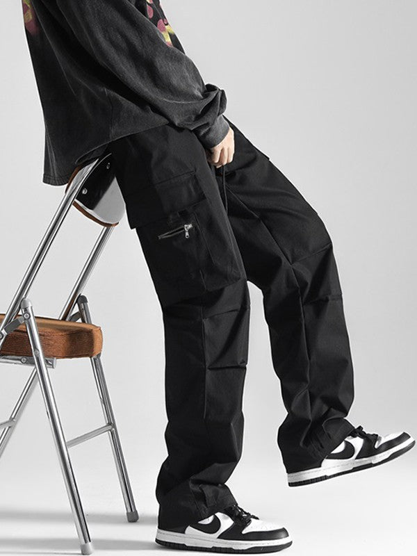 Men's Ruched Vintage Straight Cargo Pants