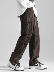 Men's Ruched Vintage Straight Cargo Pants
