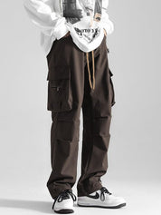 Men's Ruched Vintage Straight Cargo Pants