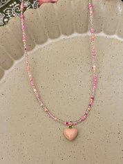 Beads Heart Charm Necklace