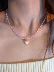 Beads Heart Charm Necklace