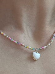 Beads Heart Charm Necklace