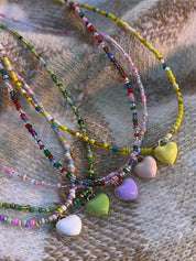 Beads Heart Charm Necklace