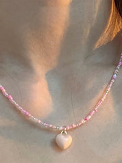 Beads Heart Charm Necklace