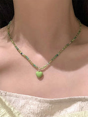 Beads Heart Charm Necklace