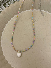 Beads Heart Charm Necklace
