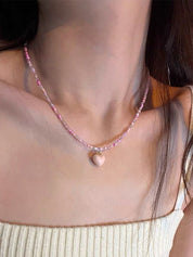 Beads Heart Charm Necklace