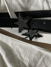 Rhinestone Star Pu Leather Belt