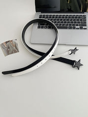Rhinestone Star Pu Leather Belt