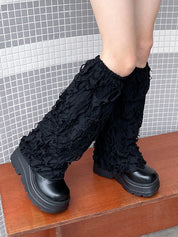 Solid Color Distressed Y2K Leg Warmer