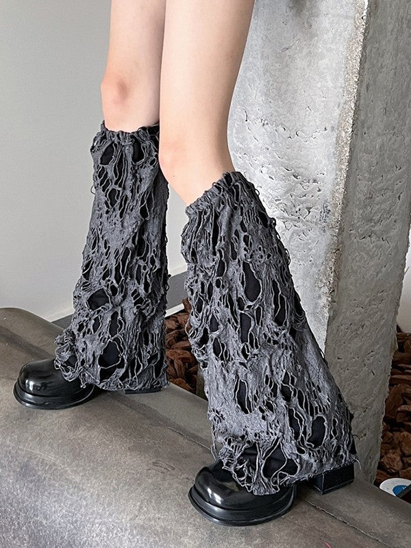 Solid Color Distressed Y2K Leg Warmer