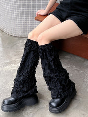 Solid Color Distressed Y2K Leg Warmer
