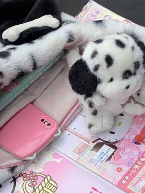 Fuzzy Dalmatian Crossbody Bag