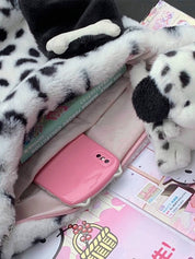 Fuzzy Dalmatian Crossbody Bag