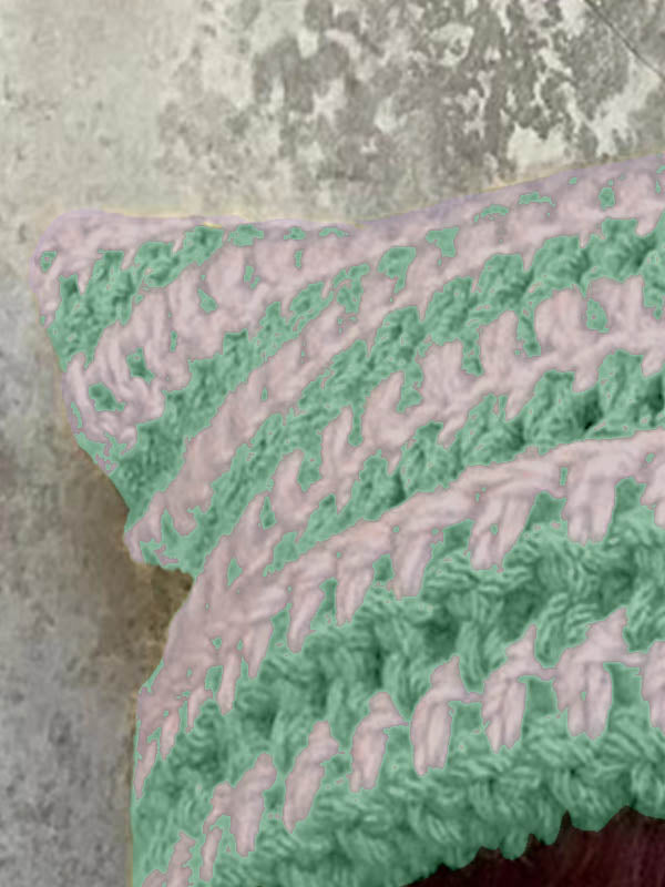 Hand Made Horn Detail Striped Knitted Beanie Hat