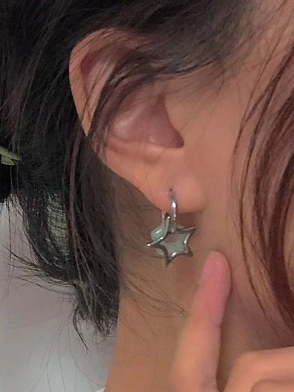 Hollow Out Star Hoop Earrings