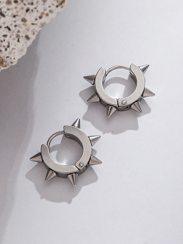 Men's Punk Rivet Hoop Earrings