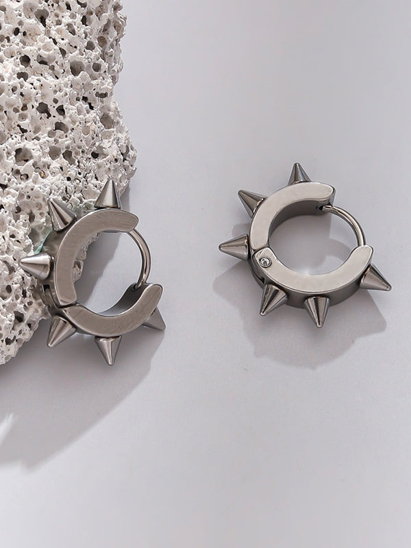 Men's Punk Rivet Hoop Earrings