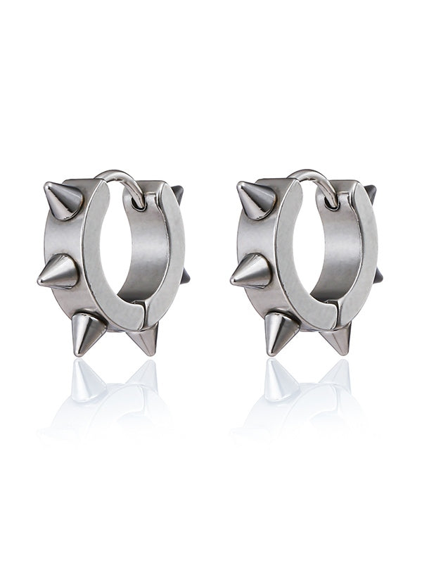 Men's Punk Rivet Hoop Earrings