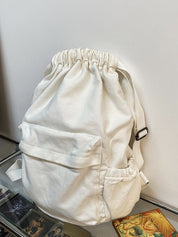 Canvas Ruched Drawstring Backpack