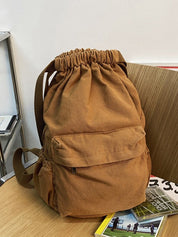 Canvas Ruched Drawstring Backpack