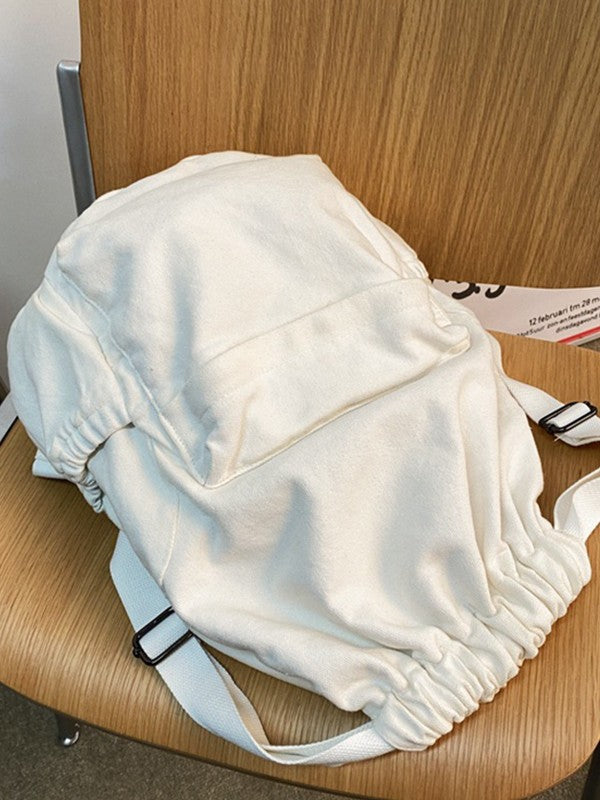 Canvas Ruched Drawstring Backpack