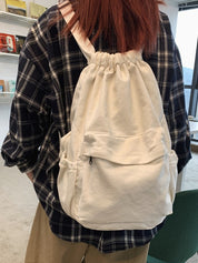 Canvas Ruched Drawstring Backpack