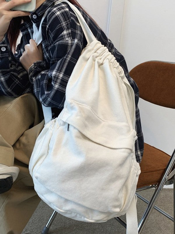 Canvas Ruched Drawstring Backpack