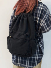 Canvas Ruched Drawstring Backpack
