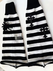 Punk Cross Striped Leg Warmer