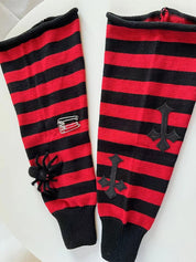 Punk Cross Striped Leg Warmer