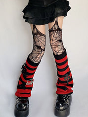 Punk Cross Striped Leg Warmer