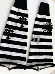 Punk Cross Striped Leg Warmer