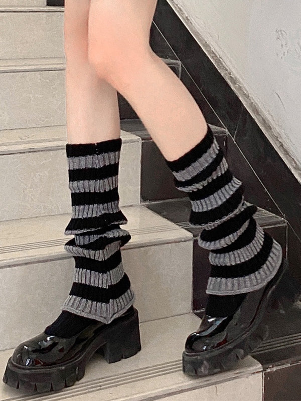 Vintage Striped Knitted Leg Warmer