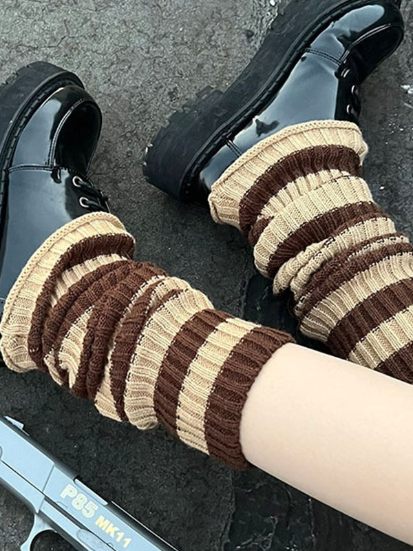 Vintage Striped Knitted Leg Warmer