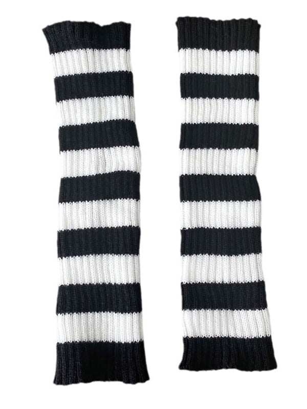 Vintage Striped Knitted Leg Warmer