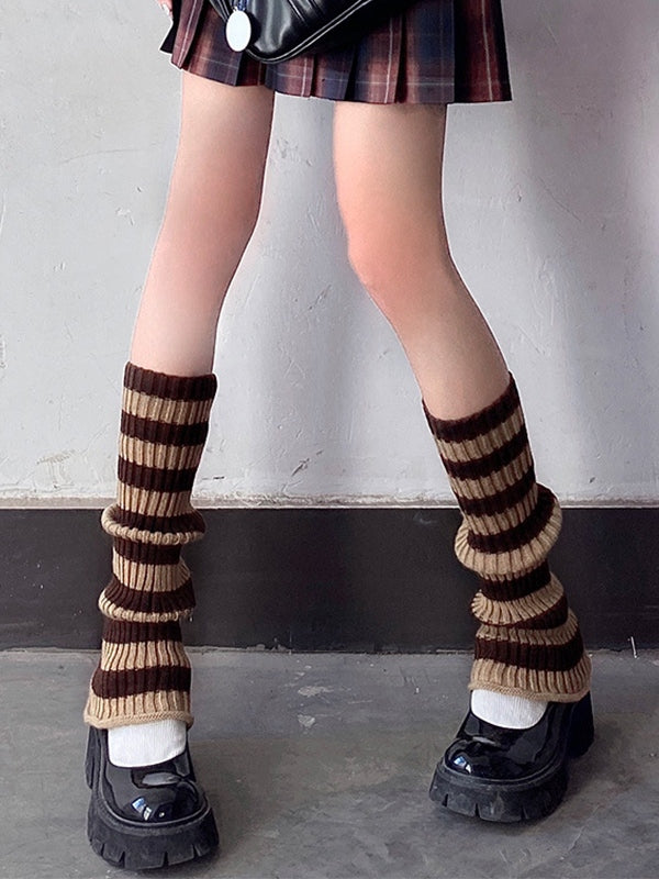 Vintage Striped Knitted Leg Warmer
