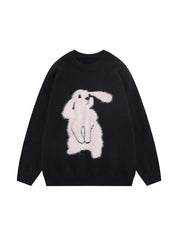 Men's Crew Neck Bunny Pullover Sweater