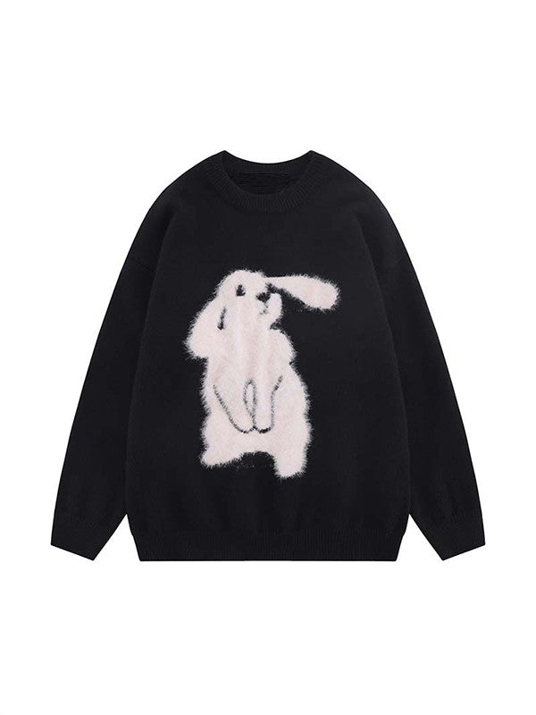 Men's Crew Neck Bunny Pullover Sweater