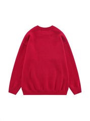 Men's Crew Neck Bunny Pullover Sweater