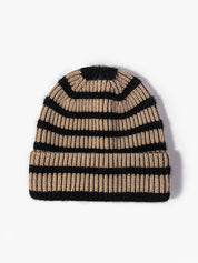 Vintage Striped Knitted Beanie Hat