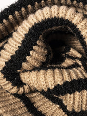 Vintage Striped Knitted Beanie Hat
