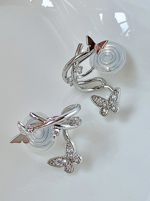 Rhinestone Butterfly Ear Cuffs