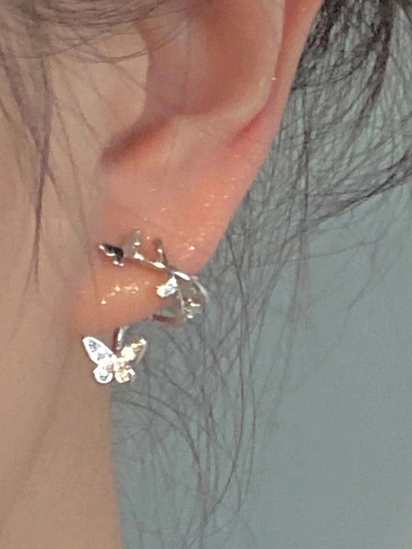 Rhinestone Butterfly Ear Cuffs